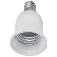 Переходник Ecola с цоколя Е14 на цоколь Е27 белый картинка 